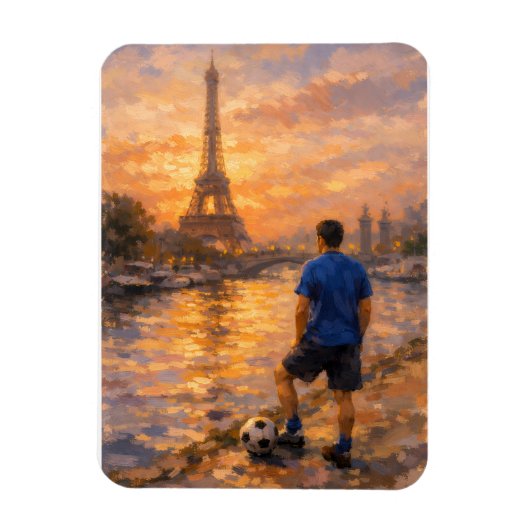 Lone Soccer Player Near La Seine マグネット (縦)