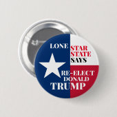 Lone Star州for Trump 2020 缶バッジ (正面&裏面)