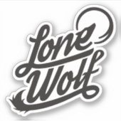 Lone Wolfタイポグラフィのロゴ シール (正面)