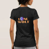 "Lone Wolf"またはメッセージ、大きなオレンジ色の文字 Tシャツ (裏面)
