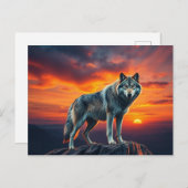 Lone Wolf at Sunset インビテーションポストカード (正面/裏面)