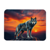Lone Wolf at Sunset マグネット (横)
