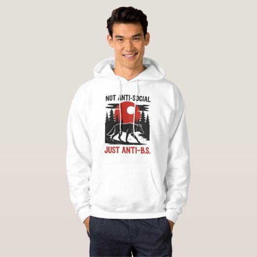 Lone Wolf Code – Not Anti-Social, Just Anti-B.S. パーカ (正面フル)