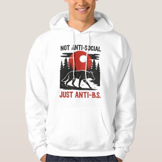 Lone Wolf Code – Not Anti-Social, Just Anti-B.S. パーカ (正面)