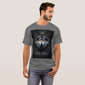 Lone Wolf Design - Stay Free Tシャツ (正面フル)