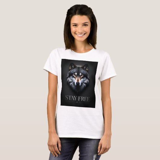 Lone Wolf Design - Stay Free Tシャツ (正面フル)