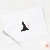 Lone Wolf Howling Your Name Custom Handwriting スクエアシール (封筒)
