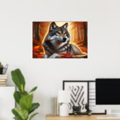 Lone Wolf in the Forest：孤独の中の自然 ポスター (ホームオフィス)