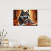 Lone Wolf in the Forest：孤独の中の自然 ポスター (キッチン)