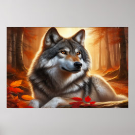 Lone Wolf in the Forest:孤独の中の自然 ポスター