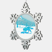 Lone Wolf In WiNter スノーフレークピューターオーナメント (右)