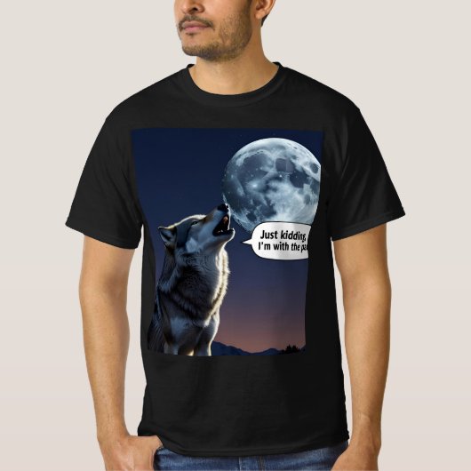 Lone Wolf、Just Jerugh: Wolf おもしろい Graphic Tシャツ (正面)