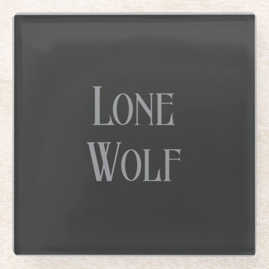 Lone Wolf Male Sigma Modern Minimalist ガラスコースター (正面)