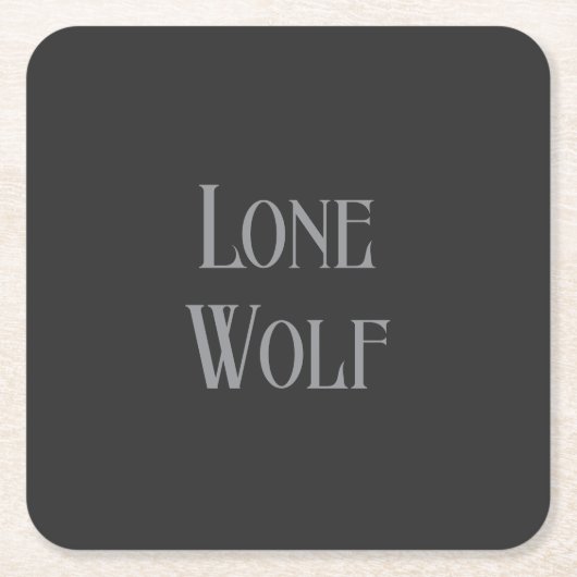 Lone Wolf Male Sigma Modern Minimalist スクエアペーパーコースター (正面)