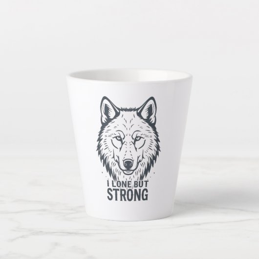 Lone Wolf Strength and Resilience カフェラテマグ (正面)