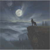 Lone Wolf Under the Moon – A Timeless Painting シール (正面)
