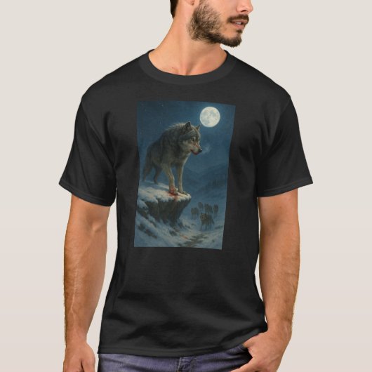 Lone Wolf Under the Moon | Alpha Strength Tシャツ (正面)