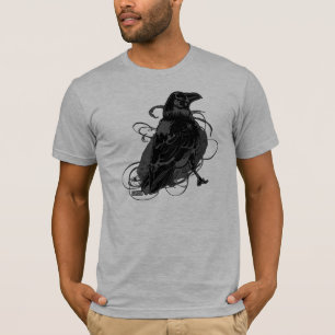 LoneCrowの都市芸術的な黒いTシャツ Tシャツ