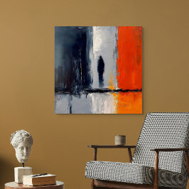 Loneliness – Abstract Figure in Urban Silence キャンバスプリント