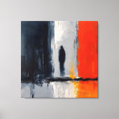 Loneliness – Abstract Figure in Urban Silence キャンバスプリント (正面)