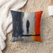 Loneliness – Abstract Figure in Urban Silence クッション (ブランケット)