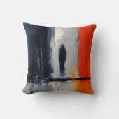 Loneliness – Abstract Figure in Urban Silence クッション (正面)