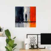 Loneliness – Abstract Figure in Urban Silence ポスター (ホームオフィス)