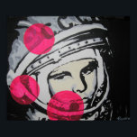 "Lonely Cosmonaut" Poster ポスター<br><div class="desc">Pop Artist Jamie Roxx's latest painting "Lonely Cosmonaut" on a poster</div>