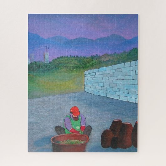 Lonely Woman Makes Kimchi in Korea ジグソーパズル (縦)