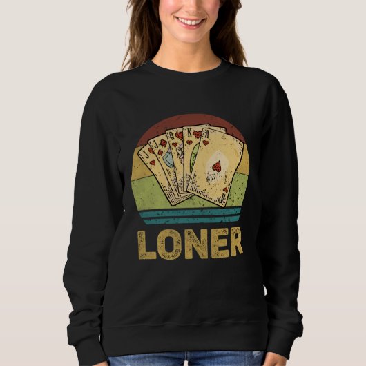 Loner Vintage Euchre Card Game スウェットシャツ (正面)