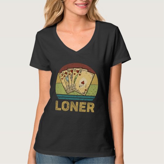 Loner Vintage Euchre Card Game Tシャツ (正面)