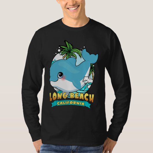 LONG BEACH CALIFORNIA Cute Baby Dolphin Souvenir Tシャツ (正面)