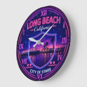 Long Beach California Harbor ラージ壁時計 (傾斜)