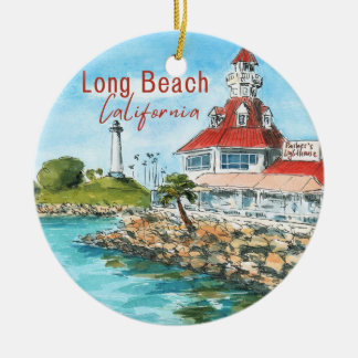 Long Beach California Ornament セラミックオーナメント