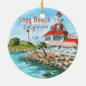 Long Beach California Ornament セラミックオーナメント (裏面)