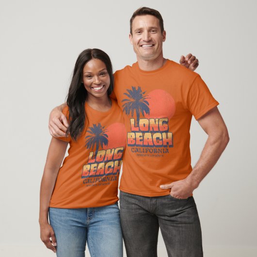 Long Beach California Retro Sunset Palm Tree Cali  Tシャツ (ユニセックス)