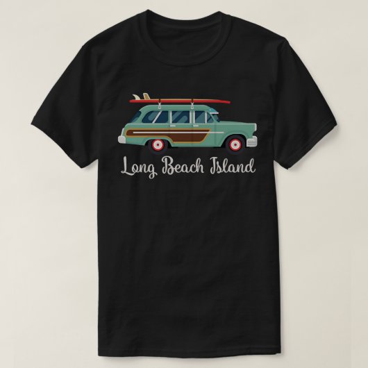 Long Beach Island, NJ Retro Graphic LBI Tシャツ (デザイン正面)