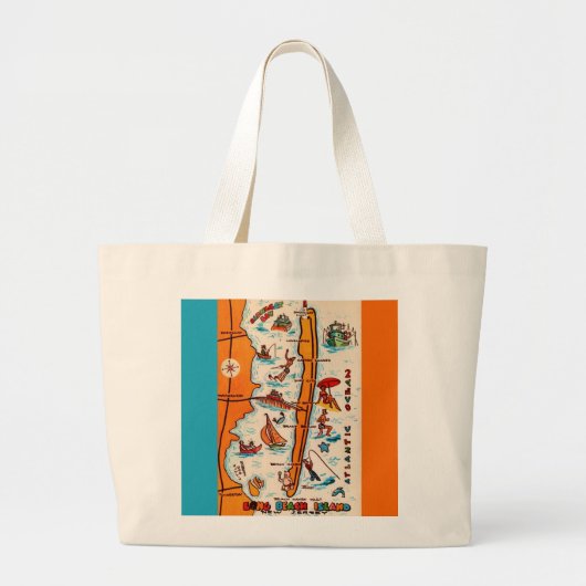 Long Beach Island NJ Tote Bag ラージトートバッグ (正面)
