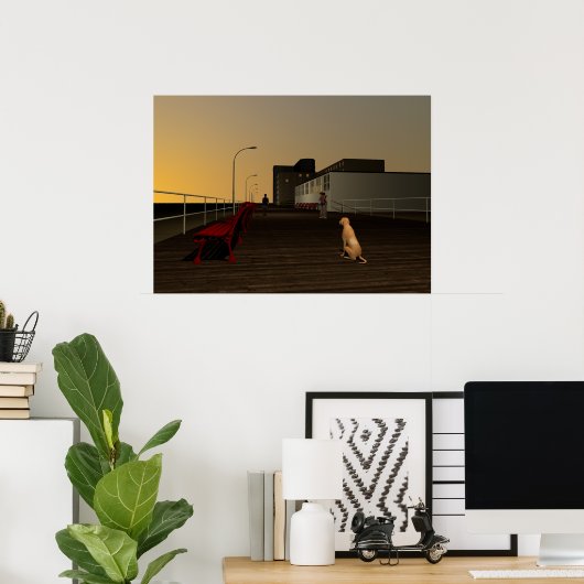 Long Beach Promenade, Long Island, NY ポスター (ホームオフィス)