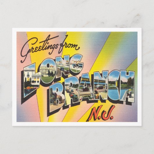 Long Branch、ニュージャージーの旅行からの挨拶 ポストカード (正面)