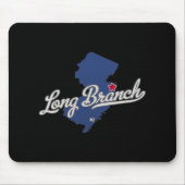 Long Branch New Jersey Nj Map  マウスパッド (正面)