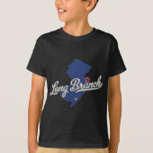 Long Branch New Jersey Nj Map Tシャツ (正面)