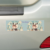 Long Bumper Sticker Panda Coffee Art バンパーステッカー (車上)