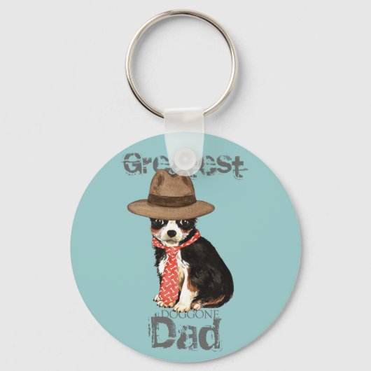 Long Coat Chihuahua Dad キーホルダー (正面)