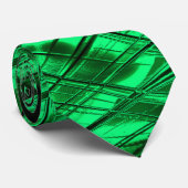 Long curved strokes forming star on green metallic ネクタイ (ロール)