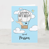 Long Distance Birthday Cat in Hot Air Balloon      カード (正面)