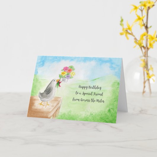 Long Distance Friend Birthday Card カード (黄色い花)