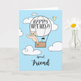 Long Distance Friend Birthday Hot Air Balloon      カード