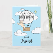 Long Distance Friend Birthday Hot Air Balloon      カード (正面)