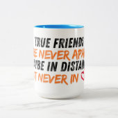 Long Distance Friendship True Friends Never Apart ツートーンマグカップ (中央)